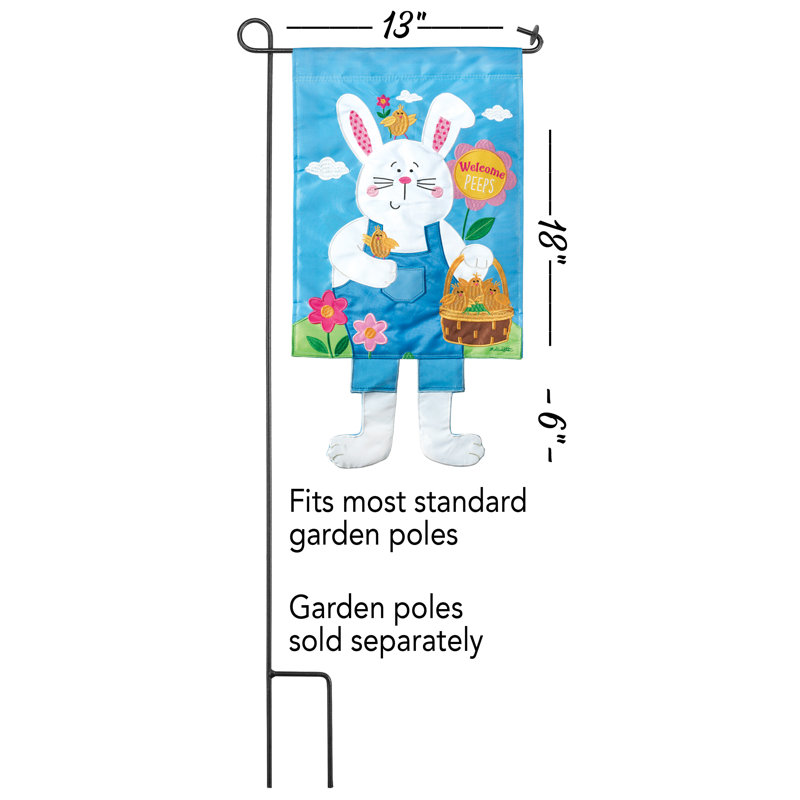 Drapeau de jardin en nylon 2 côtés 24 x 13 po