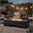 Rectangular Concrete Propane Fire Pit Table 50000 BTU For Outdoor Patio Garden Backyard-126106990