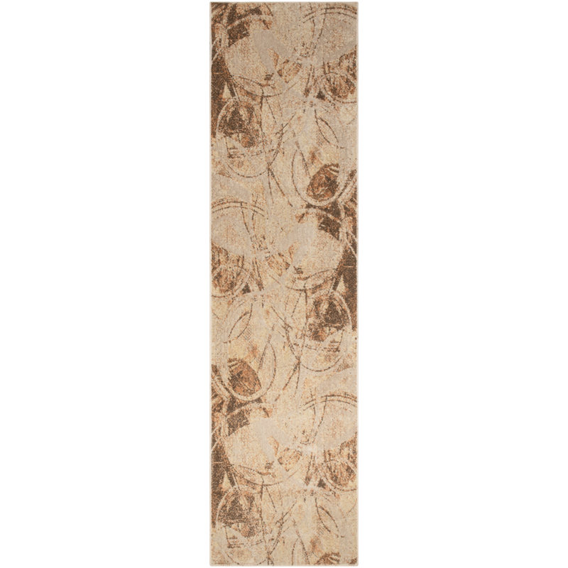 Astra Machine Washable Beige Modern Indoor Rug, Runner 2' x 6'