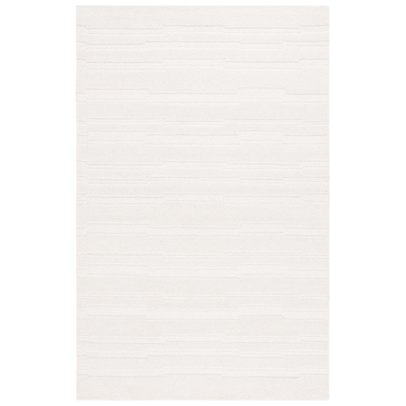 Elona Hand Tufted Wool/Cotton Area Rug in Ivory, Rectangle 3' x 5'