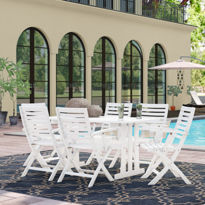 Erkerd 6 - Person Acacia Wood Patio Dining Set with Rectangular Table