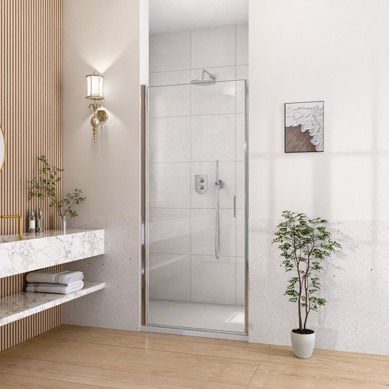 Portes de baignoire et de douche chromées peu encombrantes avec verre durable pour les salles de bain modernes
