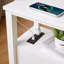 Tables de bout compactes blanches avec espaces de rangement et de chargement, décor rustique moderne pour la maison