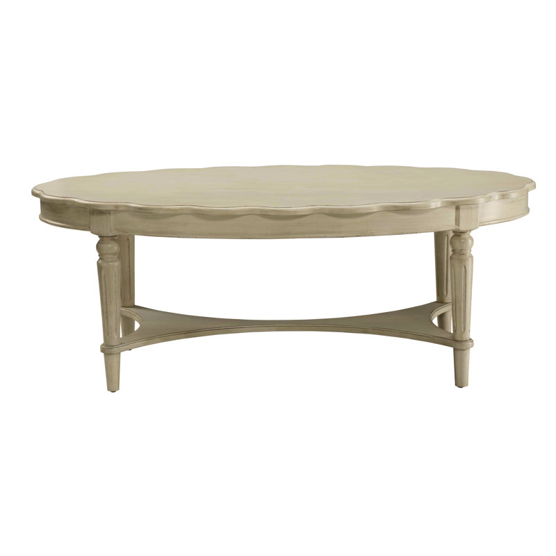 Table basse française - Fonction gracieuse et fonction de rangement ovale avec espace de charme