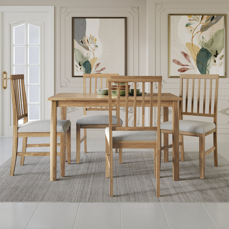 Ensemble de salle à manger Nivens, Chêne naturel, 5 pièces: table, 4 chaises