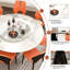 Table de salle à manger ronde, table de salle à manger en pierre frittée avec base conique en acier inoxydable, table de salle à manger robuste pour la salle à manger de cuisine (avec chaises)-652286937-652286943