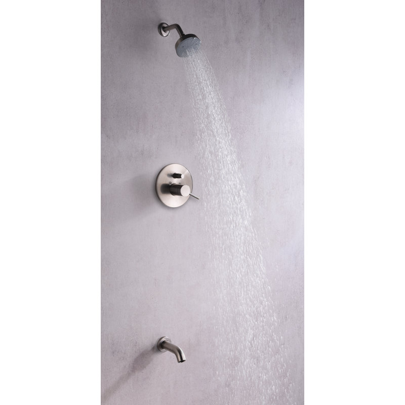 Pinnacles Series with Rough-in Valve, Brushed Nickel