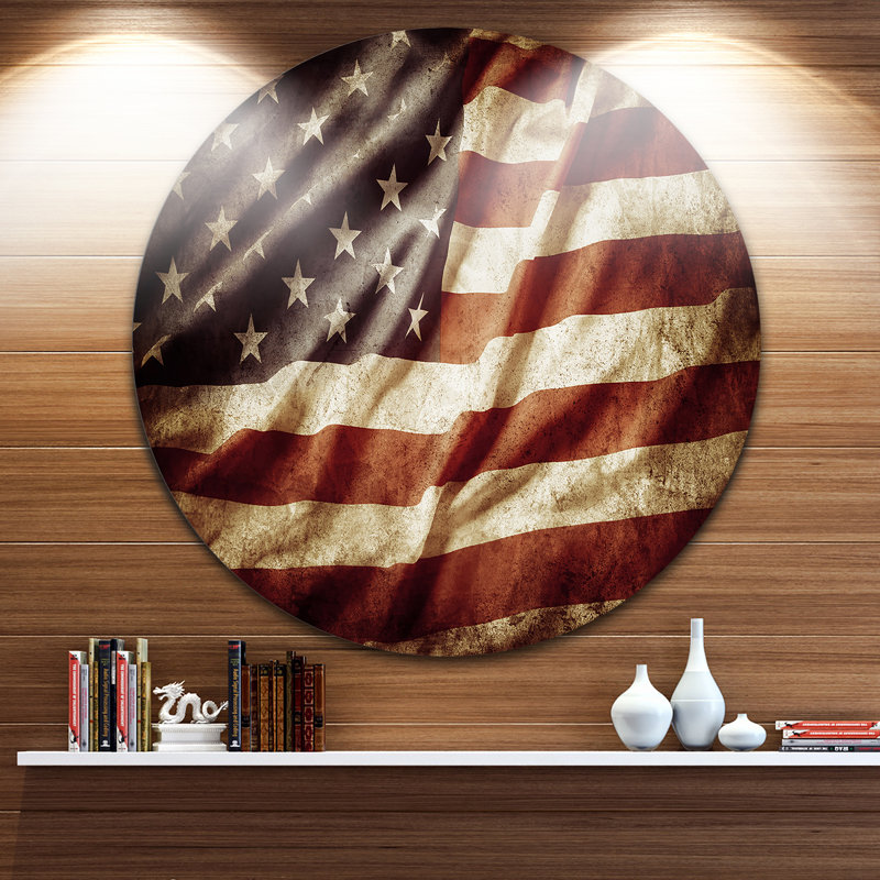 Drapeau américain - impression, H 38 po x l 38 po x P 1 po, Métal