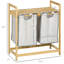 Double panier à linge avec cadre, 10,7 gallons chacun, facilite le rangement du panier 2 sections, améliore la commodité dans la pièce