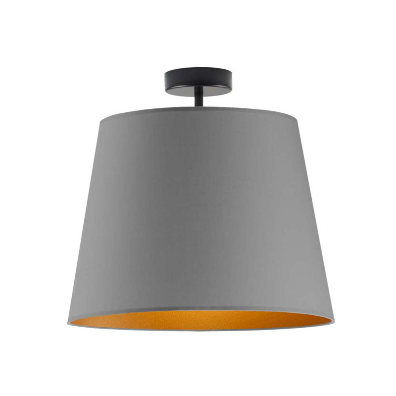 Turek Semi Flush Mount, Black, Grey
