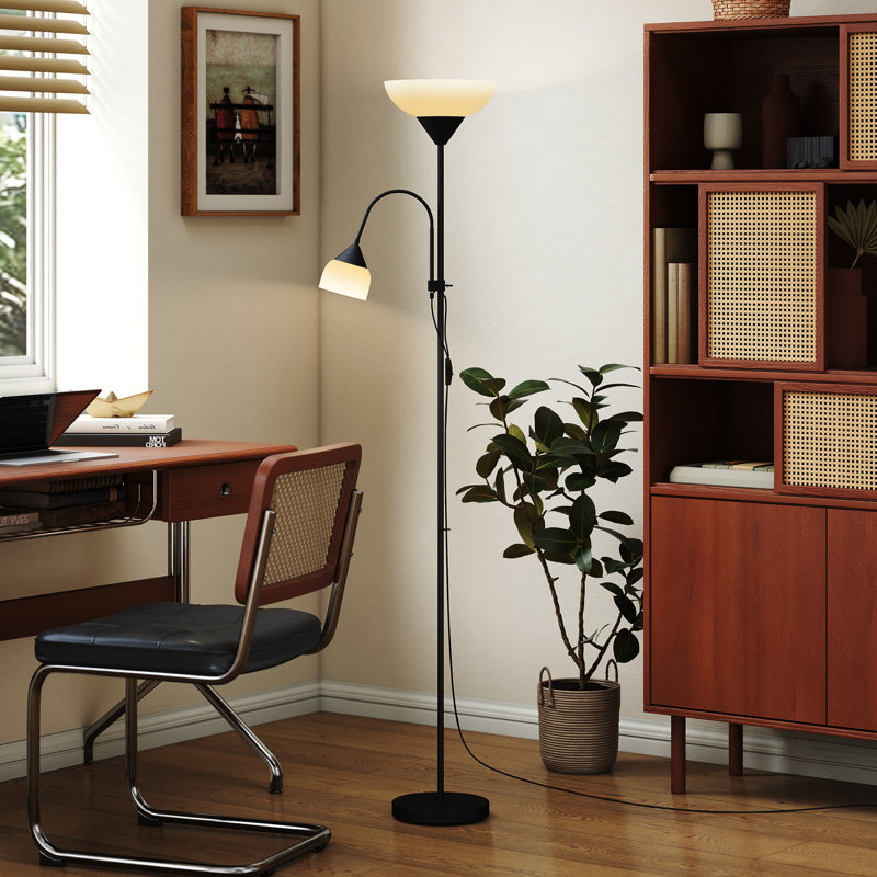 179.5cm Torchiere Floor Lamp, Black