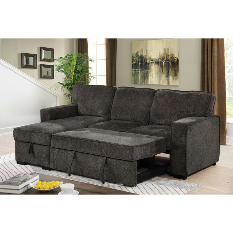 Varinder Upholstered L-Shaped Sectional Left Hand Facing, Dark Gray Chenille
