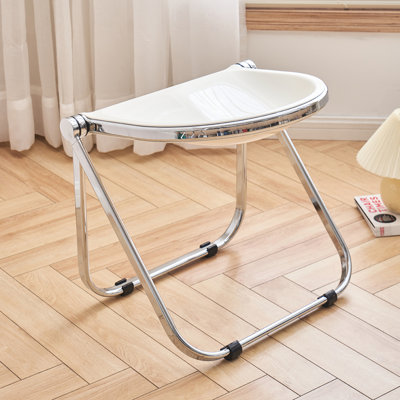 Chaise pliante portative - Tabouret rétro en acrylique transparent pour la maison, le bureau et les loisirs, pliable empilable, matériau PC, couleurs vives, peut être utilisé comme changement de chaussures, habillage, tabouret de salle à manger, ancien