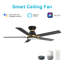Ventilateur de plafond intelligent Espear avec télécommande, ensemble d'éclairage inclus, fonctionne avec l'assistant Google, Amazon Alexa et les raccourcis Siri.-1885712011-1885712010-1885712008