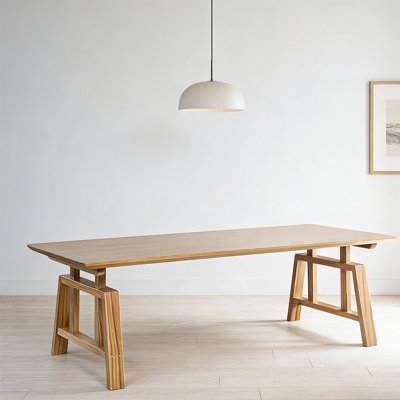 Modern Burlywood Rectangular Solid Wood Dining Table