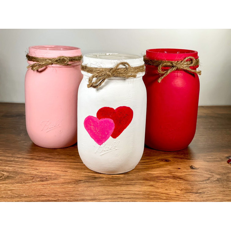 Printable Valentine Mason Jars Large Candy Hearts - All File Types