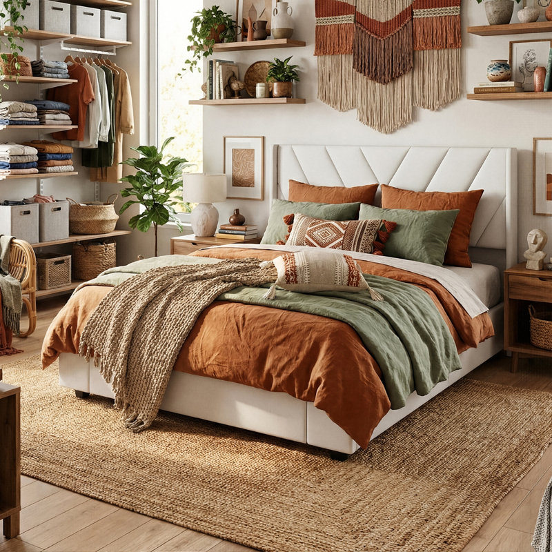 Upholstered Storage Bed, European Double (140 x 200 cm)