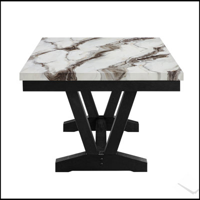Table de salle à manger Panda en marbre noir et blanc, élégante et durable pour les intérieurs modernes, parfaite pour les repas et les réceptions élégants.