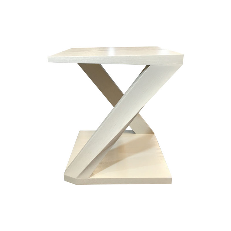 Arrieta Pedestal End Table, Off White