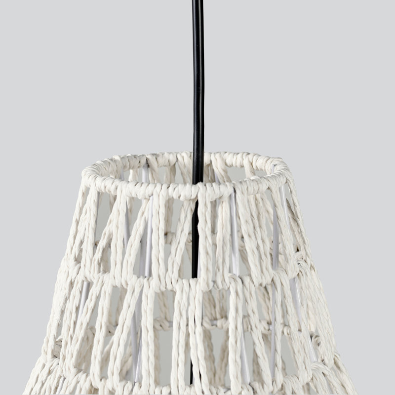 Quaid 1-Light Woven Pendant, White