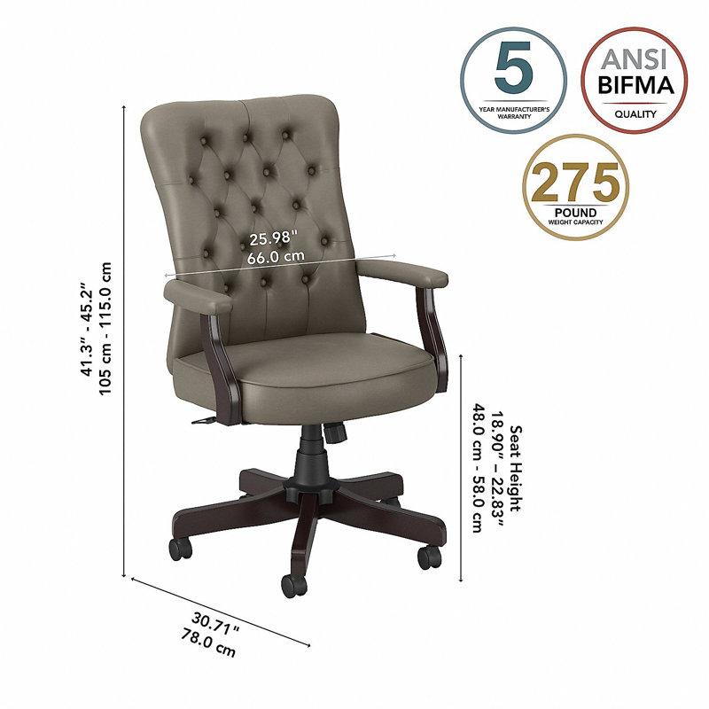 Mayfield Vinyl Task Chair, Washed Gray, Yes