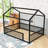 Metal House Shaped Bed With Fence-68487686-68487681