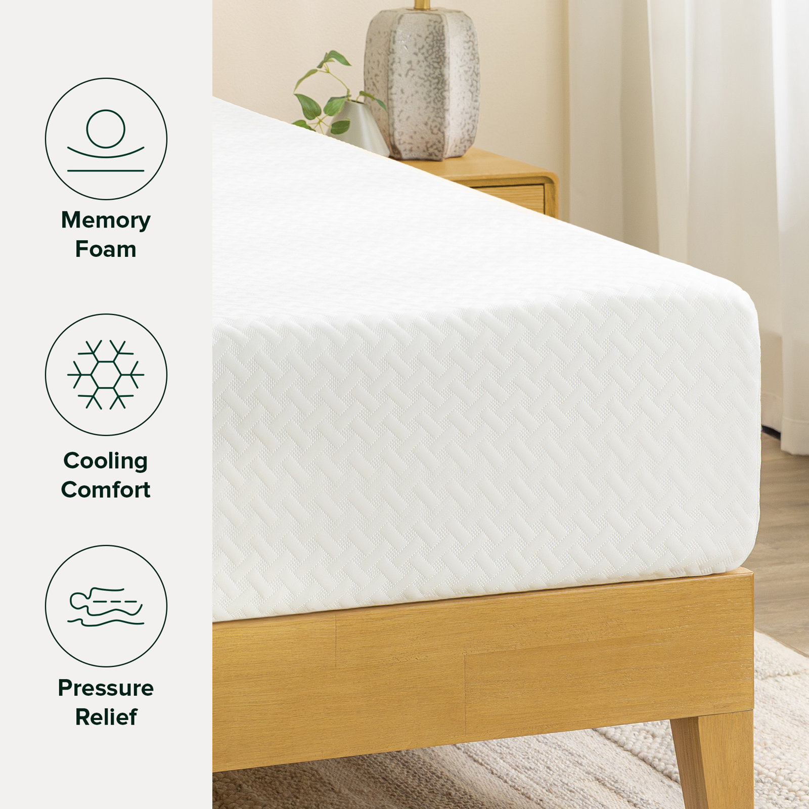 Sleep by Wayfair™ 12" Medium Cooling Gel Memory Foam Mattress, Queen