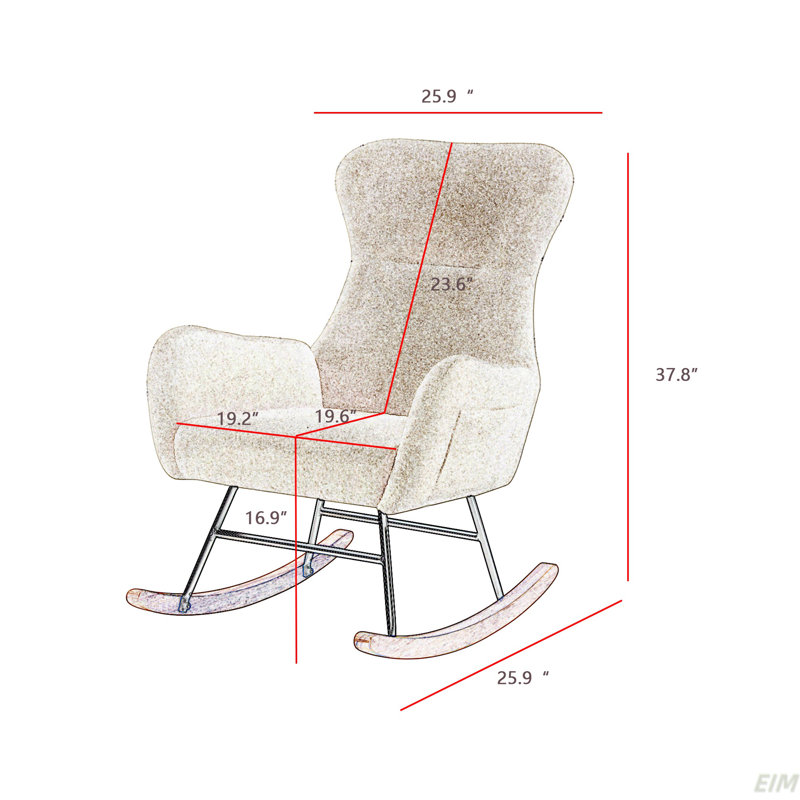 Chaise berçante en velours (chaise berçante)