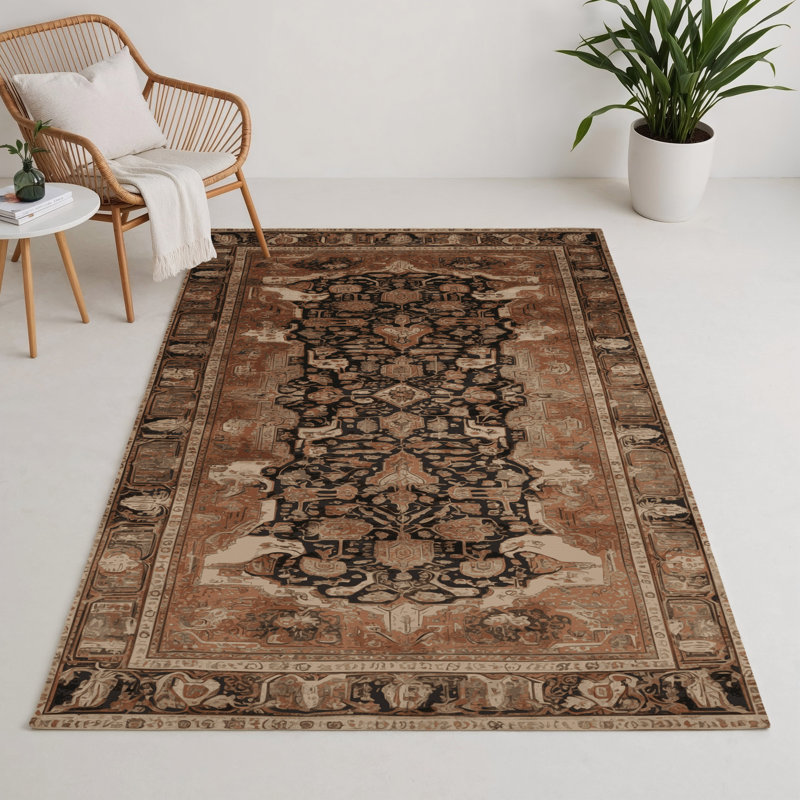 Tapis d'intérieur et d'extérieur brun Persian, Rectangulaire 3 pi x 5 pi