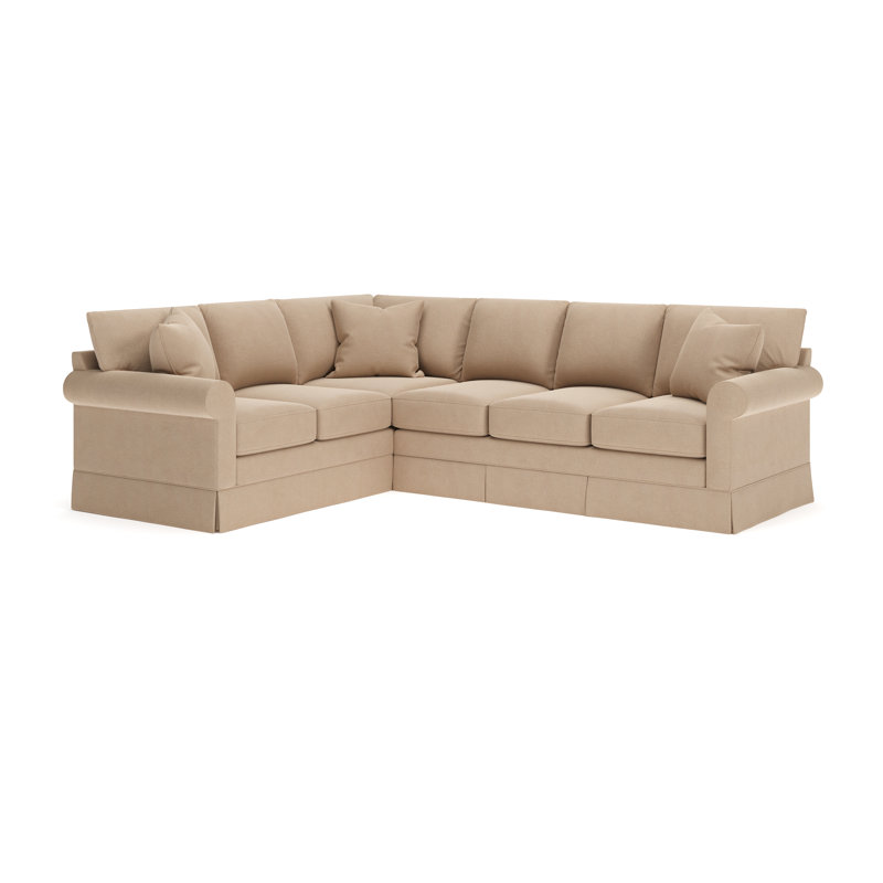 Friedman 115" W 2-Piece Upholstered Sectional with Foam and Down Blend Cushions, Left Hand Facing
