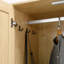 Armoire 4 portes avec miroir, armoire à DEL avec portes et 2 tiroirs, armoire de rangement en bois avec tringle, tablettes réglables