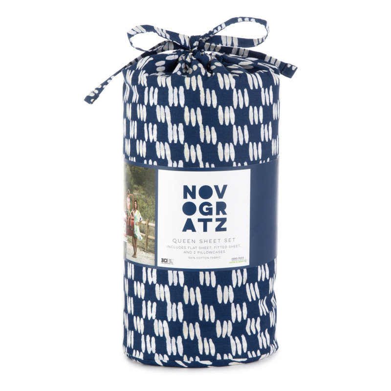 Novogratz by Utica Petite Painted Check 140 Thread Count Gingham 100% Cotton Sheet Set