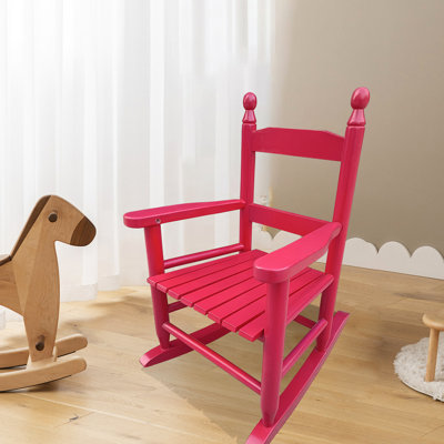 Chaise berçante Rose Red - idéale pour les environnements variés. Bois franc massif.