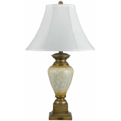 Lampe de table incassable en résine, 100 W, ampoule GU24, abat-jour beige, hauteur 60 cm (23,5 po).