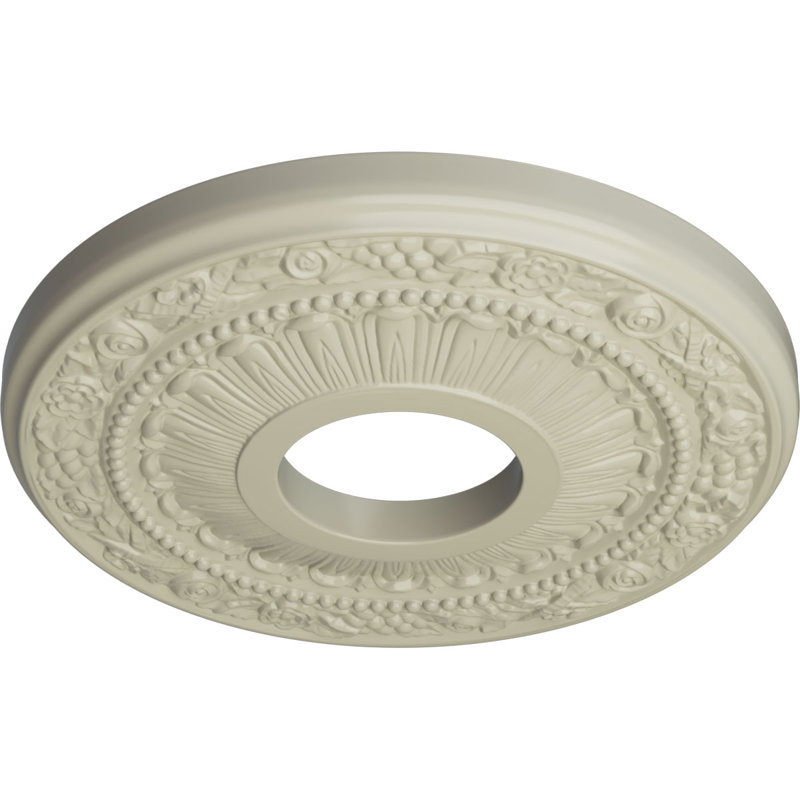 Médaillon de plafond H 12,125 po x l 12,125 po x P 0,875 po Nadia, Jaune clair