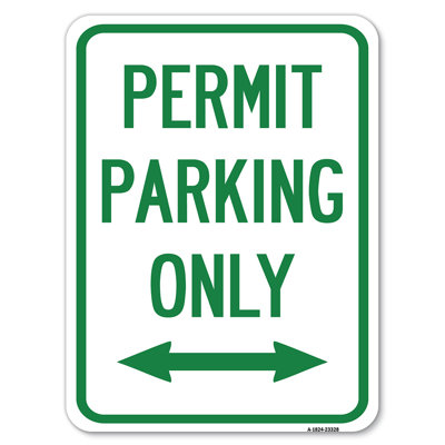 Permit Parking Only (Bidirectional Arrow)/23328