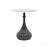 Accent Metal Coffee Table, Pedestal Table For Living Room, Hand-Hammered Texture, White+Black, Table