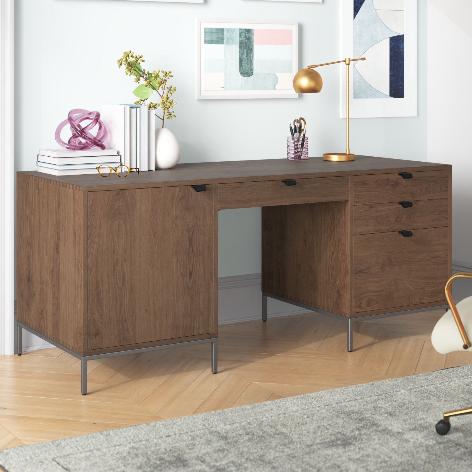 Loki 70 " Executive Desk, Auburn Poplar