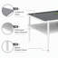 Table basse rectangulaire avec plateau en verre trempé gris et pieds blancs, table de salon moderne-1266245378