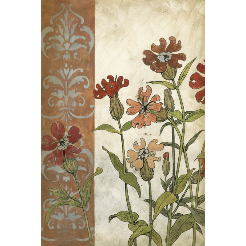 Red Antique Floral II by Megan Meagher - Wrapped Canvas Print, 46cm H x 30cm W