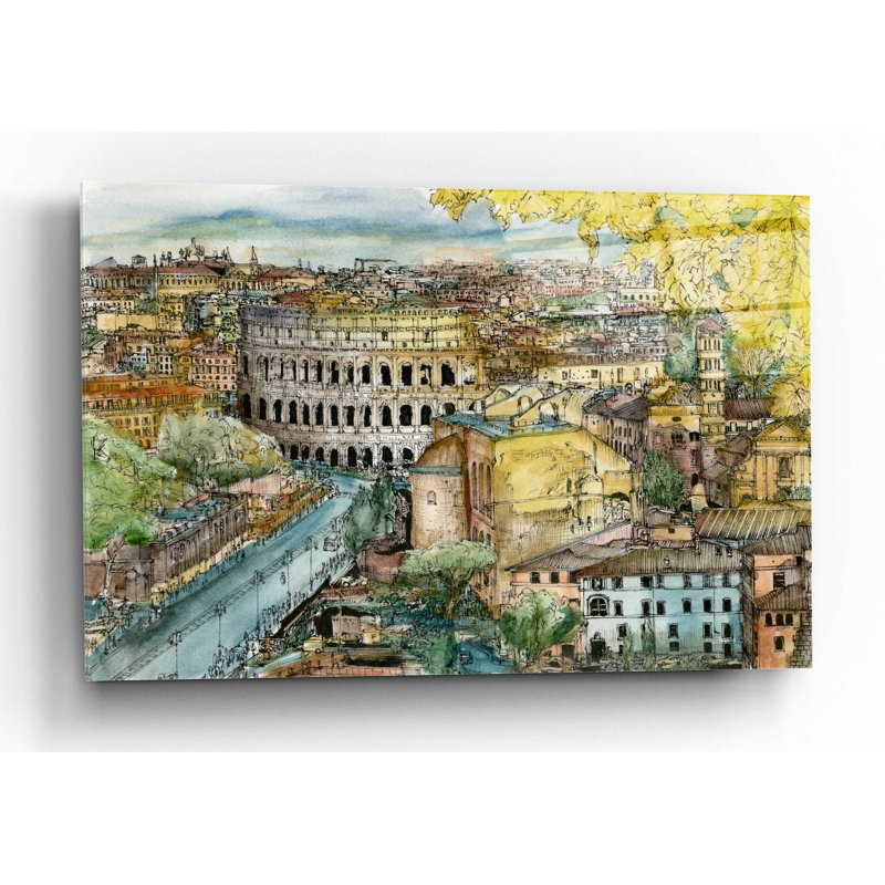 "European Af après-midi III" par Melissa Wang, art mural en verre acrylique, H 12 po x l 16 po x P 0,12 po