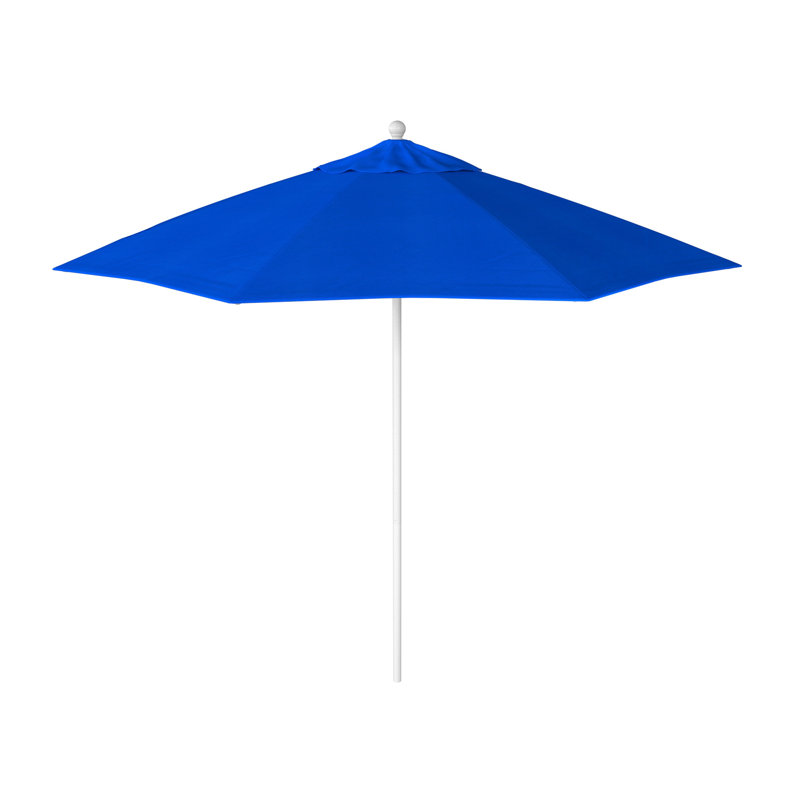 Parasol de marché octogonal 9 pi Willa, Toile Sunbrella® bleu pacifique, Matted White