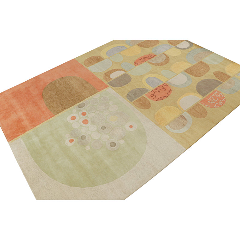 Hand Knotted Geometric Area Rug, Rectangle 13' x 18'