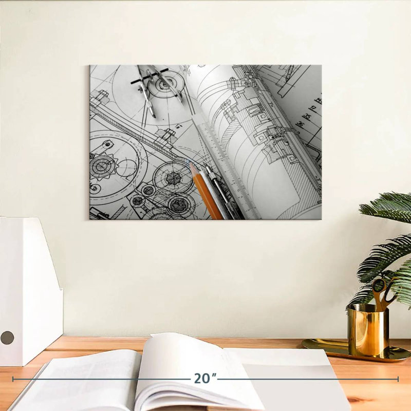 Senne Technical Drafts, 8" H x 12" W