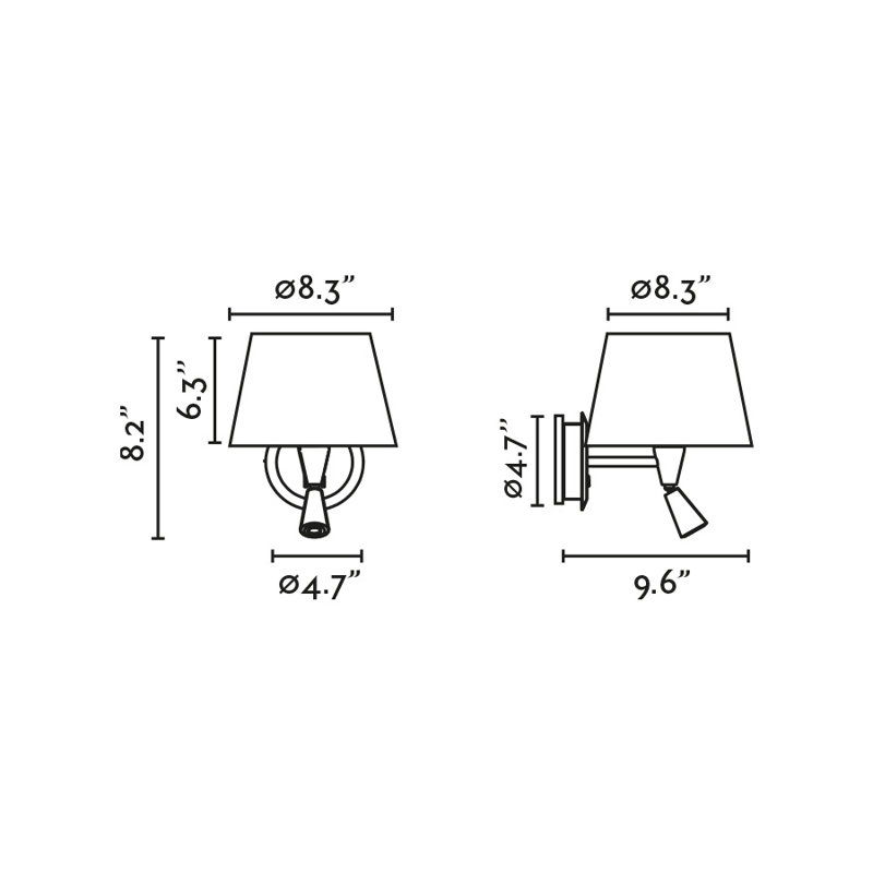 Lampe murale avec lecteur Samba, Beige, Noir mat