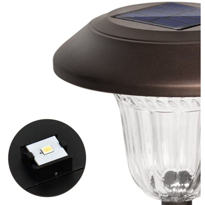 White Solar Powered LED Metal Pathway Light Pack, Set of 8