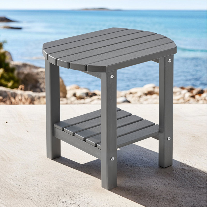Table d'appoint extérieure 17 po 2 niveaux, Gris