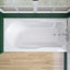 60 po X 32 po Baignoire de trempage avant en alcôve / tablier avec trou de bonde à droite et baignoire intégrée avec accoudoirs antidérapants en blanc-121928868