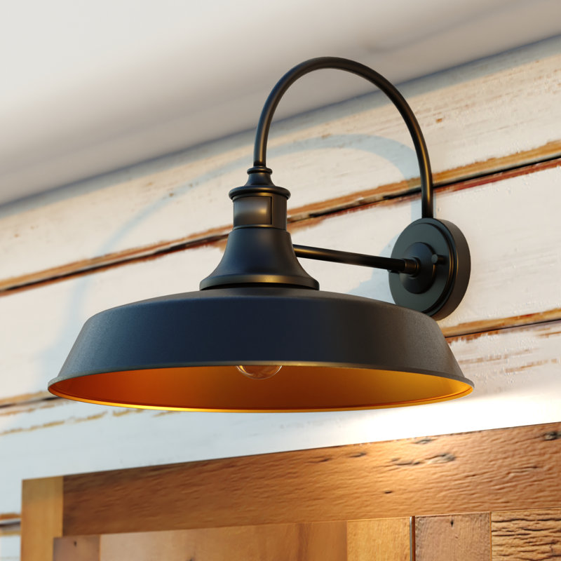 Gunnora Wall Light, 15.5" H x 18" W x 19.25" D, Dark Bronze/Light Gold