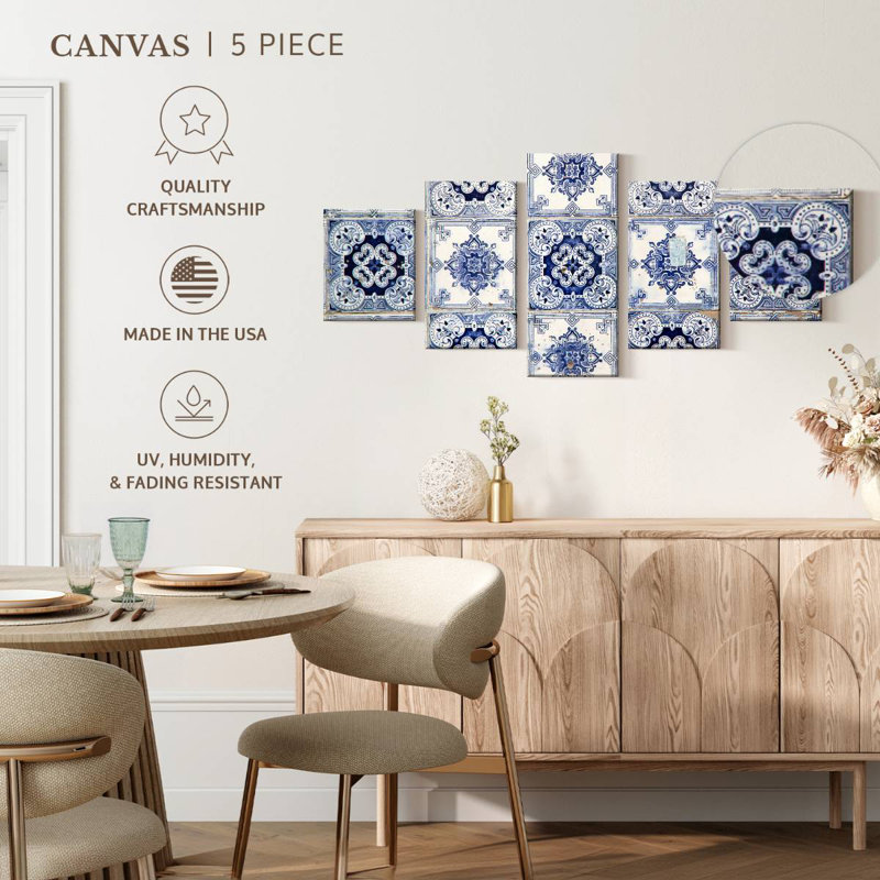 Azulejo Tiles In Lisbon, 24" H x 55" W